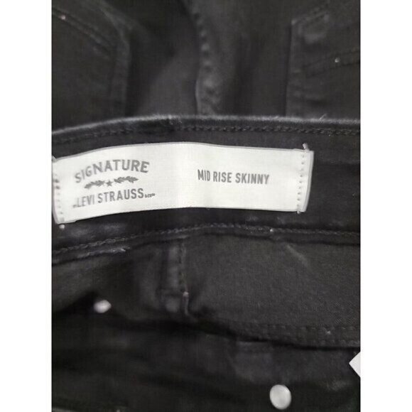 Levi’s Jeans Mid Rise Skinny Signature Black Denim Women's 30 X 28 10 - Picture 5 of 7
